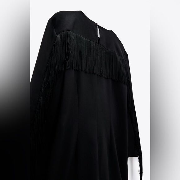 ZARA FRINGED SHIFT DRESS - Picture 7 of 8